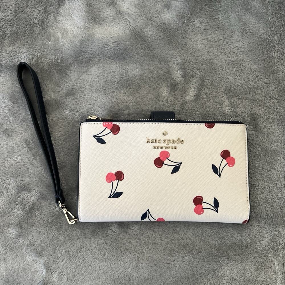 Kate Spade phone wallet wristlet Staci dancing cherries
